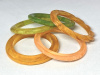 BB601 high domed cloudy marbled bakelite bangles